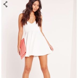 Strappy White Skater Dress