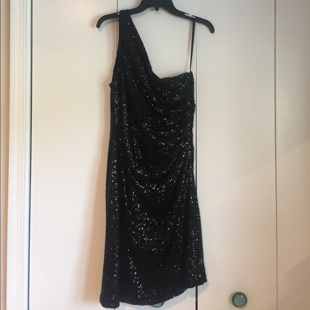 Ralph Lauren Women's Sequin Shimmer Cocktail Dress Black Size 12