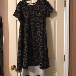 Lularoe size small Carly black/mustard print