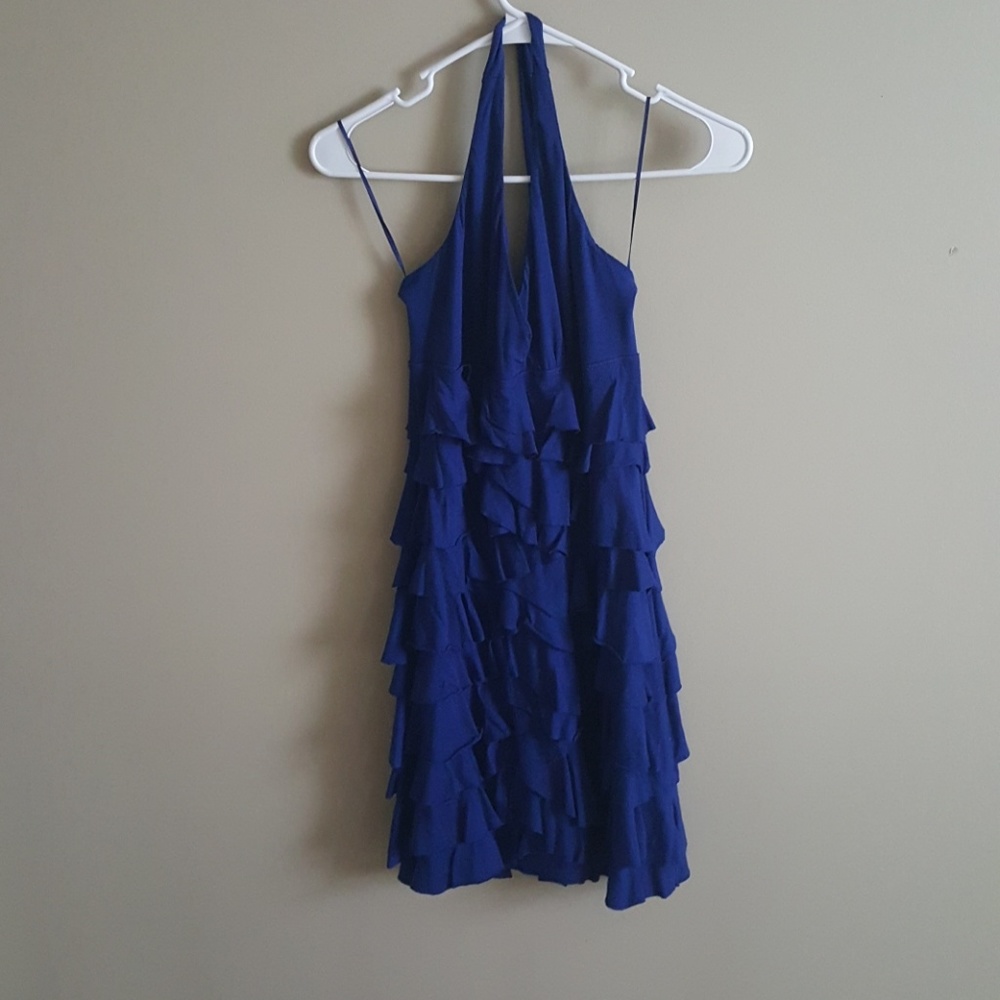 Express blue halter top dress