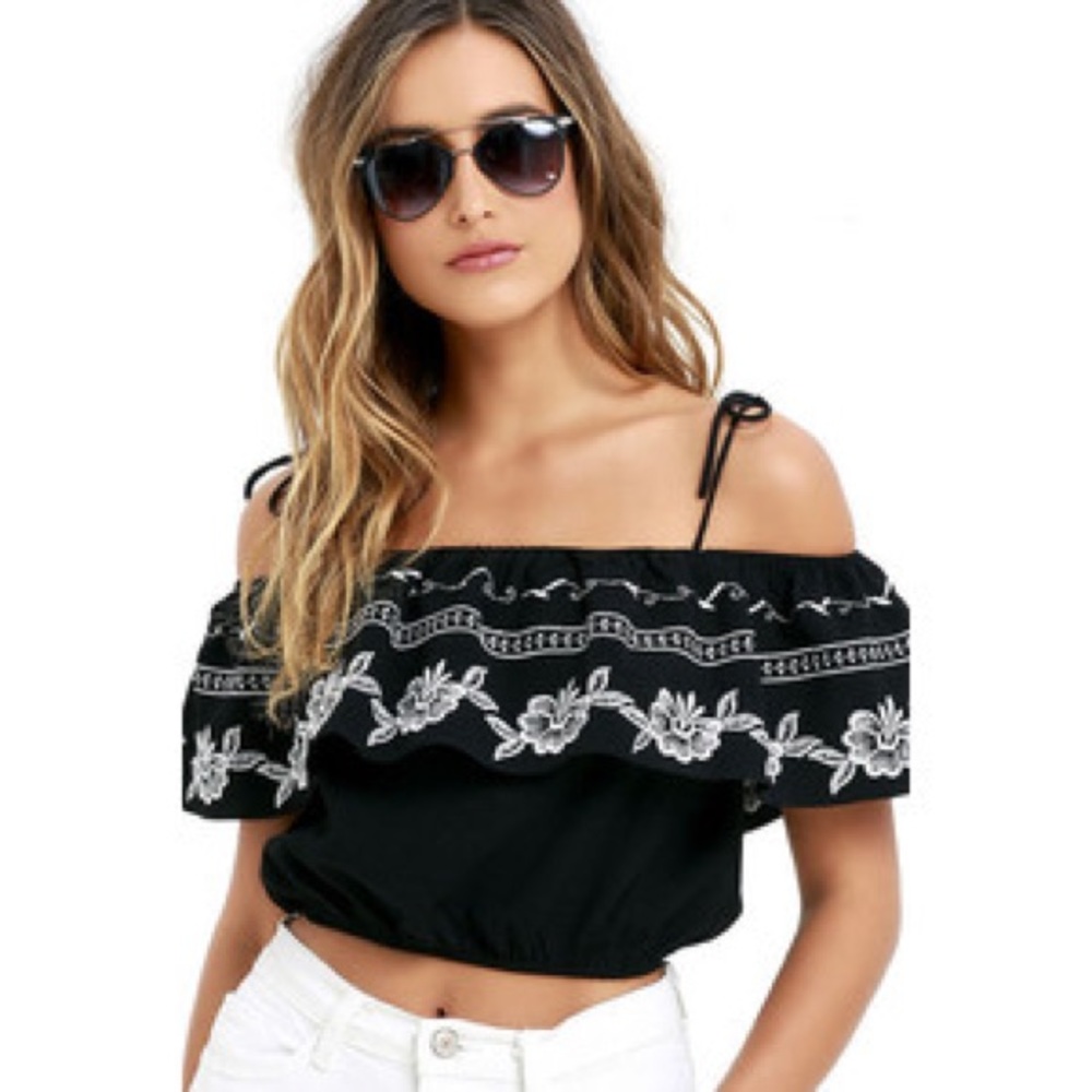 Endless Rose Fest Vibes Embroidered Off shoulder