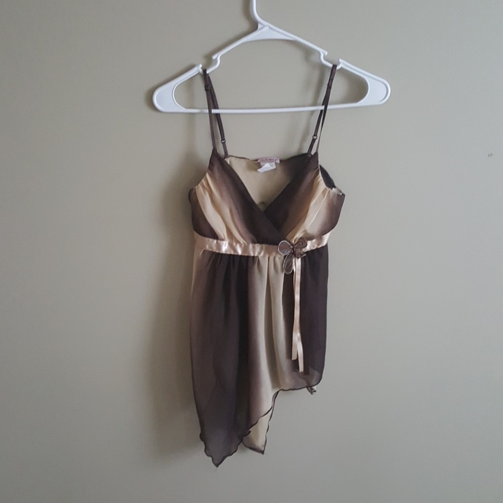 Brown and cream butterfly shirt