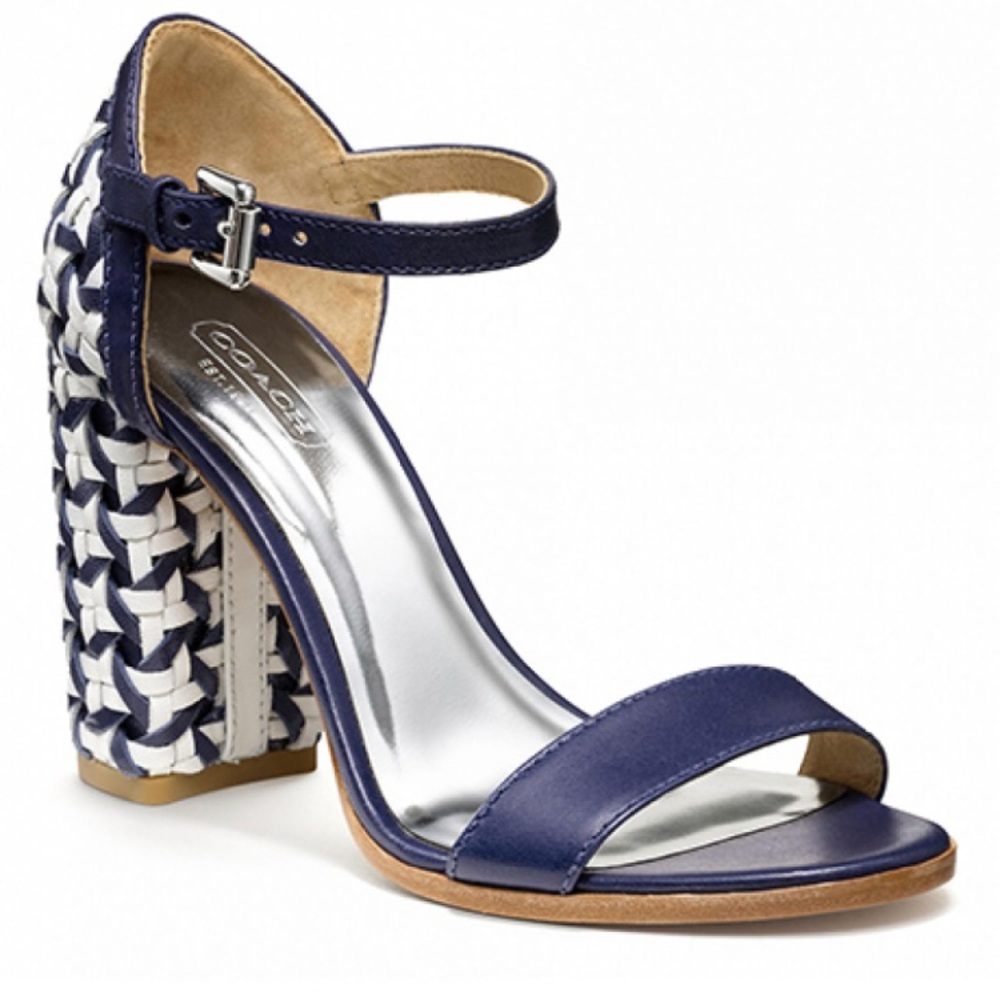 Coach Navy & Chalk Terri Heels size 7.5