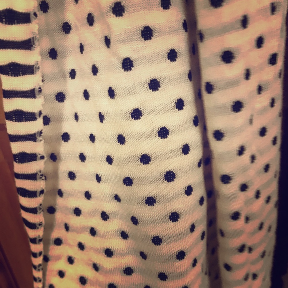 Stripe and polka dot scarf