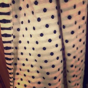 Stripe and polka dot scarf