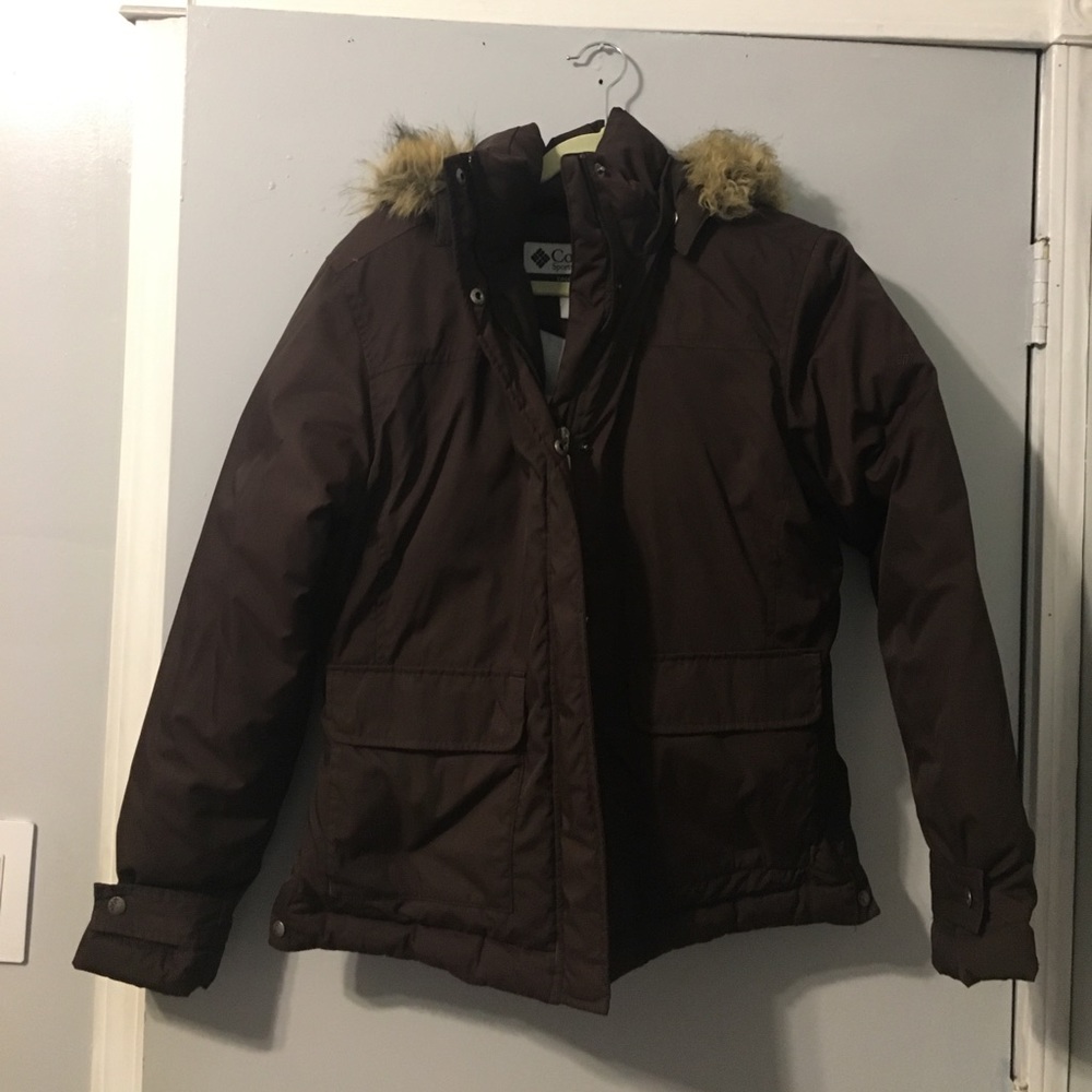 Dark Brown Down Columbia Coat