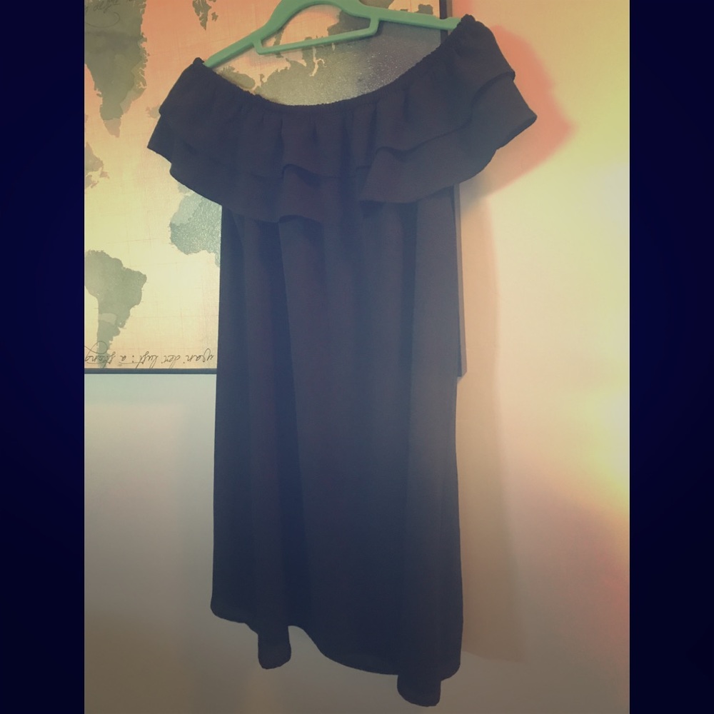 Off the shoulder black dress