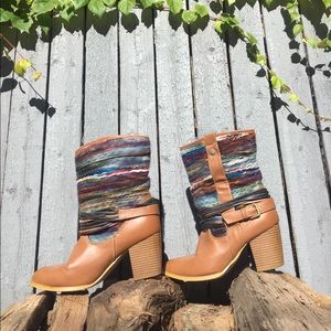 Brown Booties with Boho Style Shaft