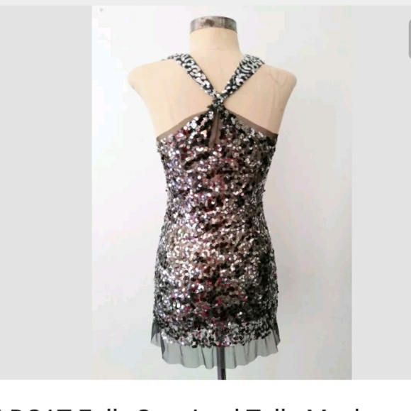 Wildcat Fully Sequined Silve Tunic Tank Top Shirt - Picture 3 of 4