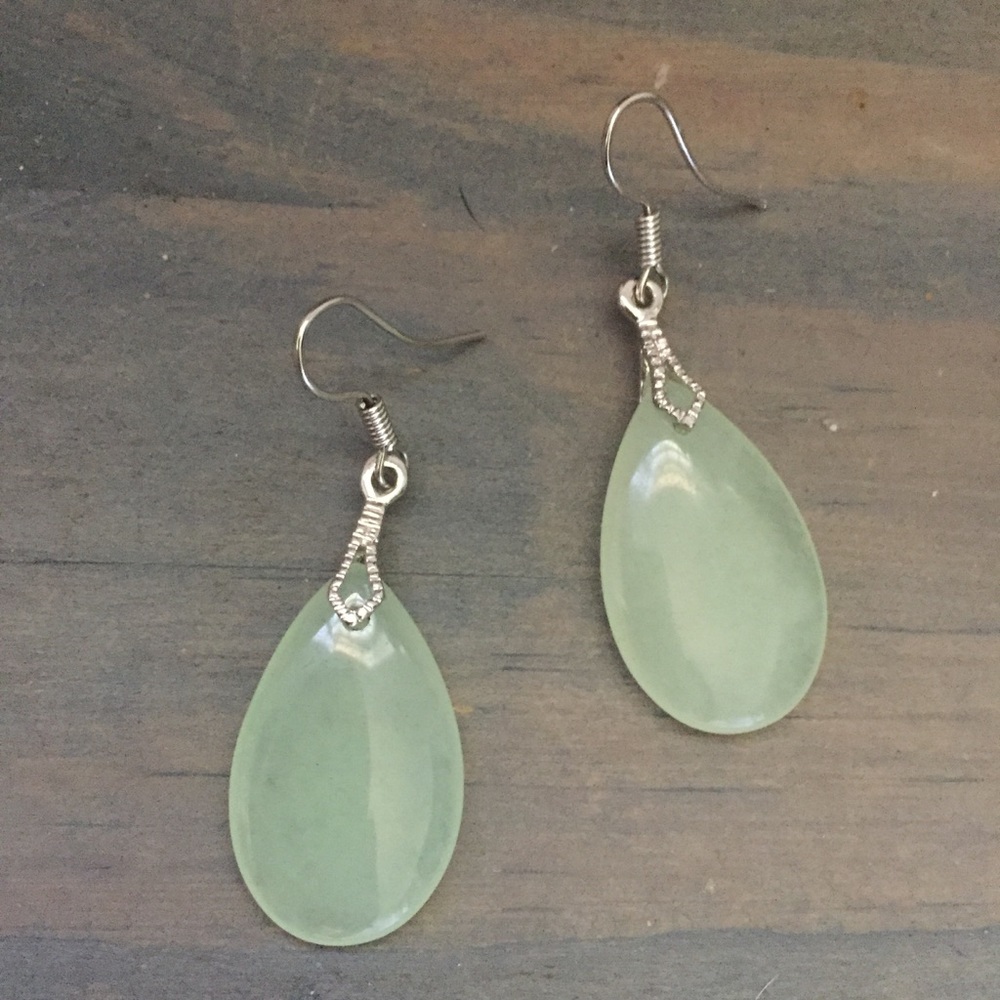 Jade drop earrings