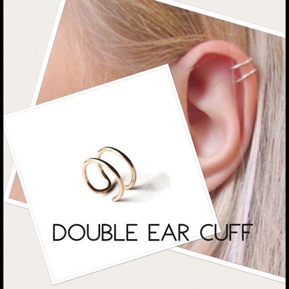 Double ear cuff Fake cartilage clip on earring - Picture 3 of 9