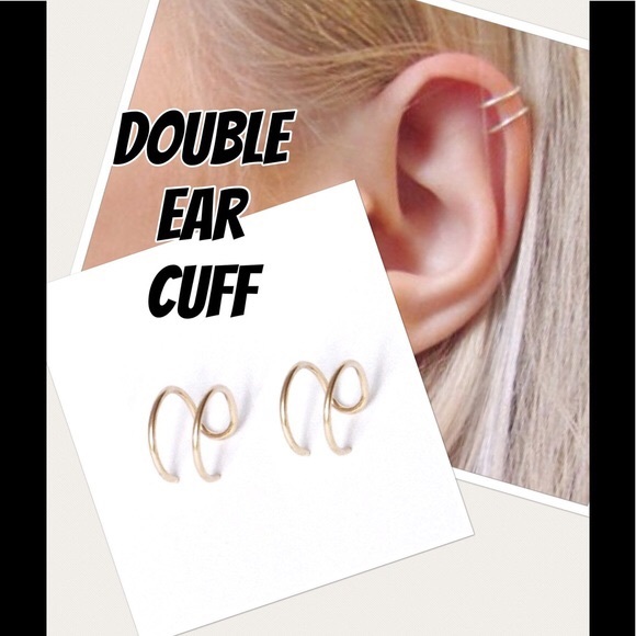 Double ear cuff Fake cartilage clip on earring - Picture 4 of 9