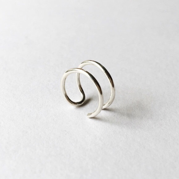 Double ear cuff Fake cartilage clip on earring - Picture 6 of 9