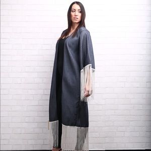 Denim Kimono with Tassels