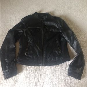 Faux leather moto jacket