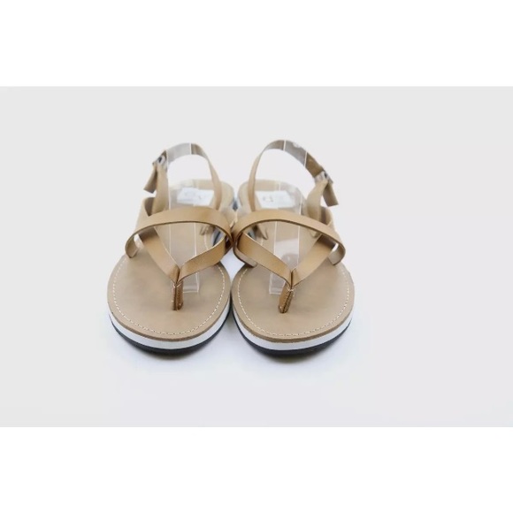 Dolce Vita Light Brown Strappy Flat Sandals - Picture 6 of 8