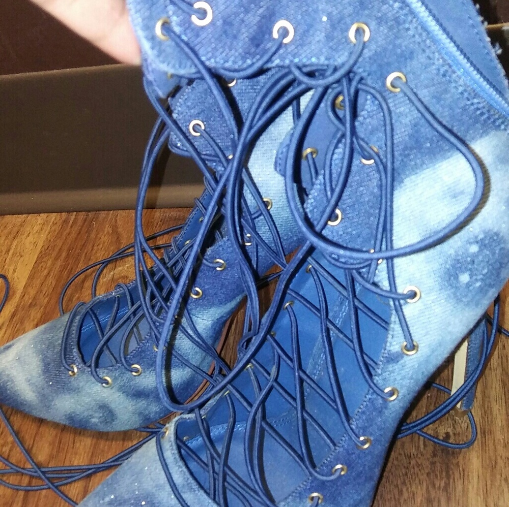 Washed Denim heels