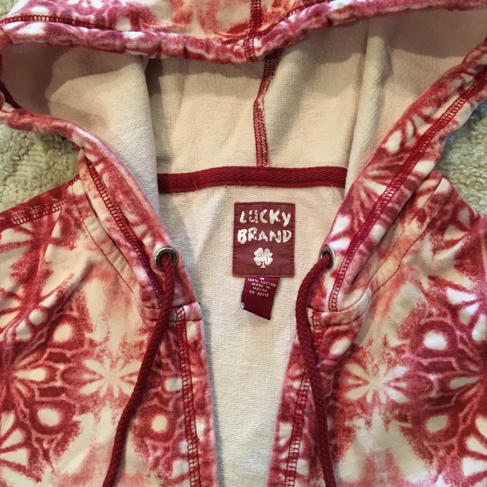 Lucky Brand short-sleeved zip up sweatshirt