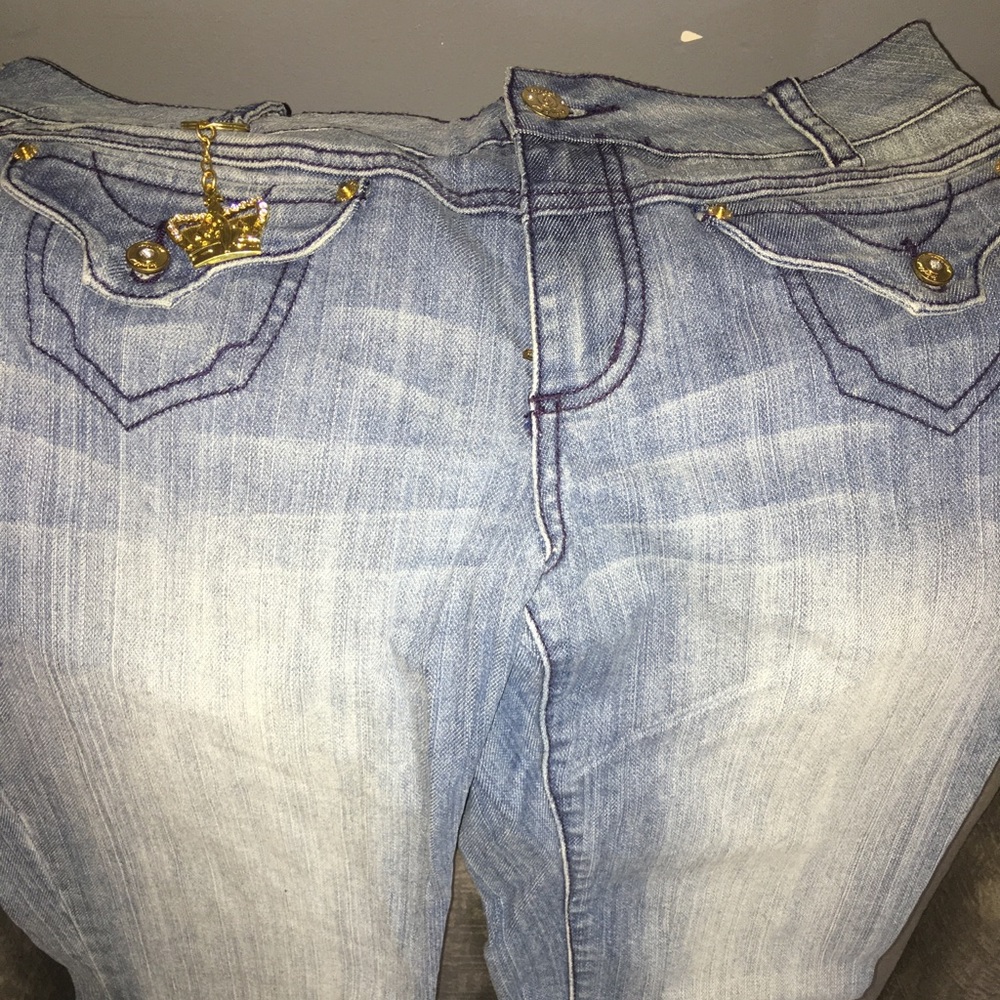 Denim with gold trimmings