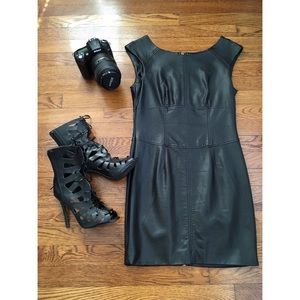 Black faux leather dress sz Sm