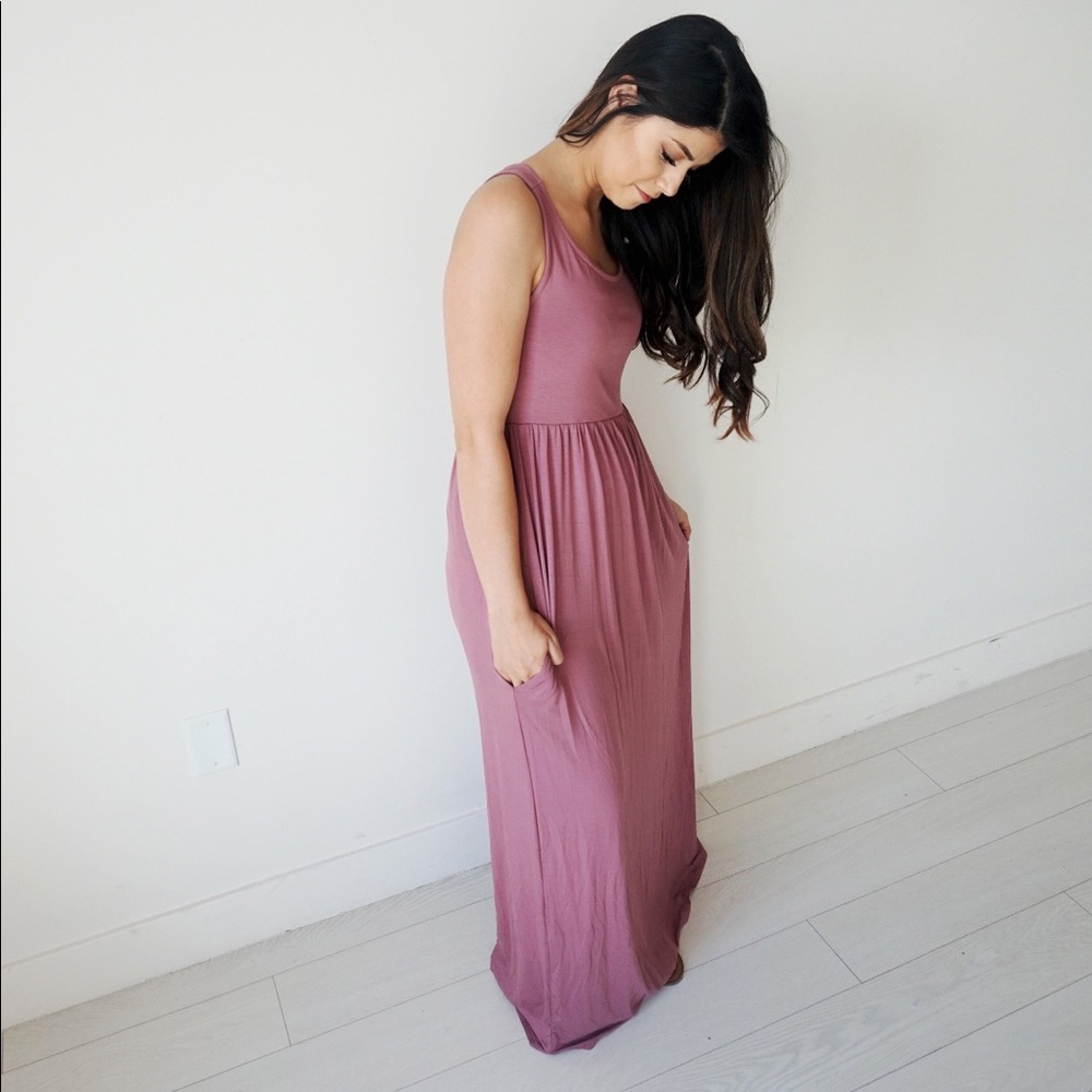 Dark Mauve Racerback Maxi Dress