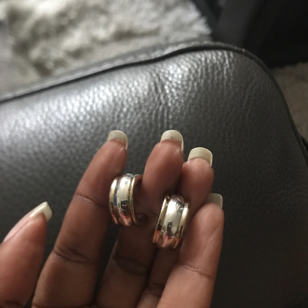 Gold and silver tone earrings