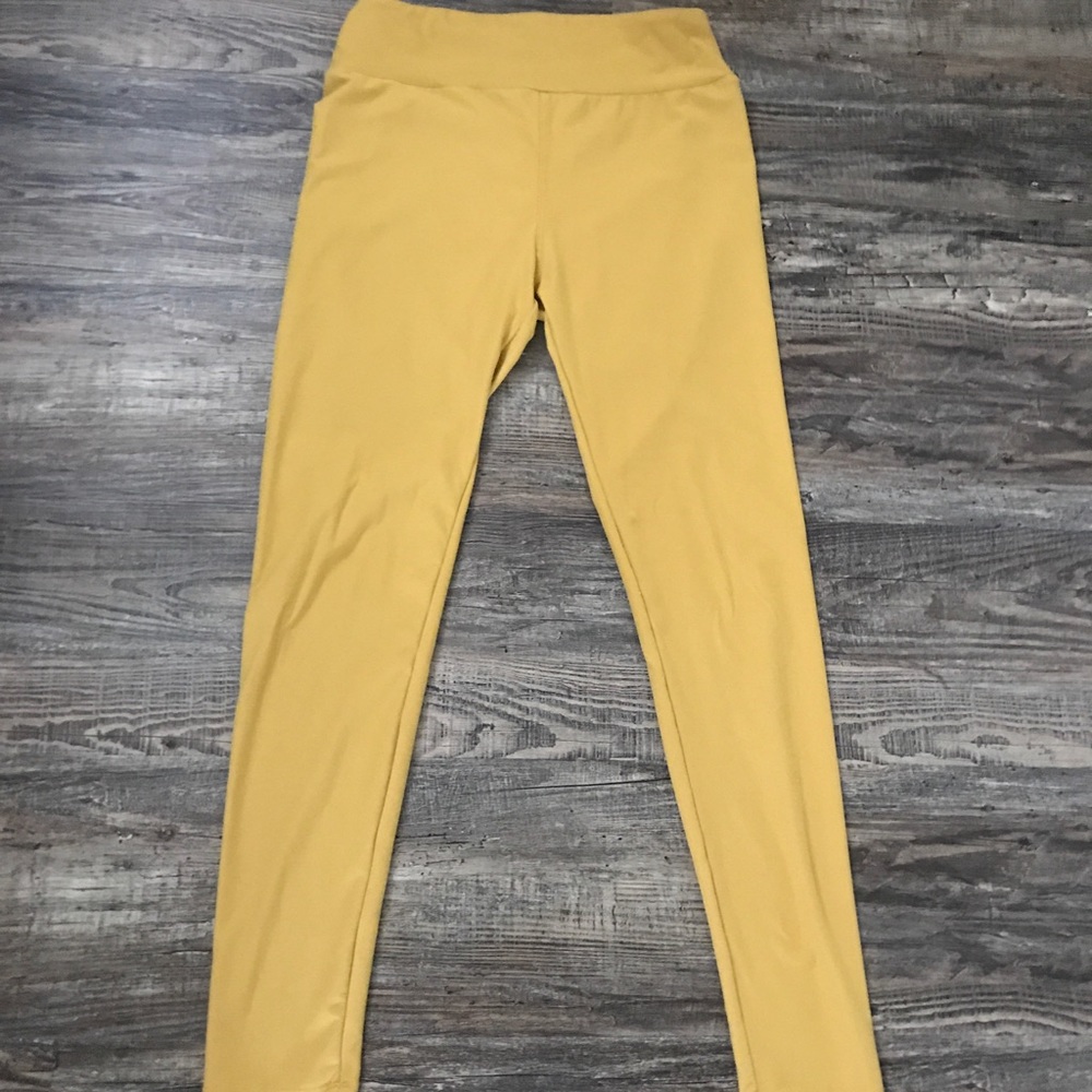 One size lularoe mustard leggings