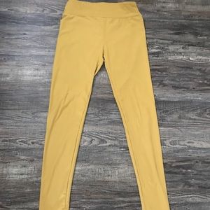 One size lularoe mustard leggings