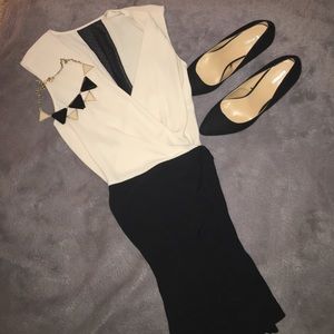 Rachel Roy Black and Pink Romper - EUC