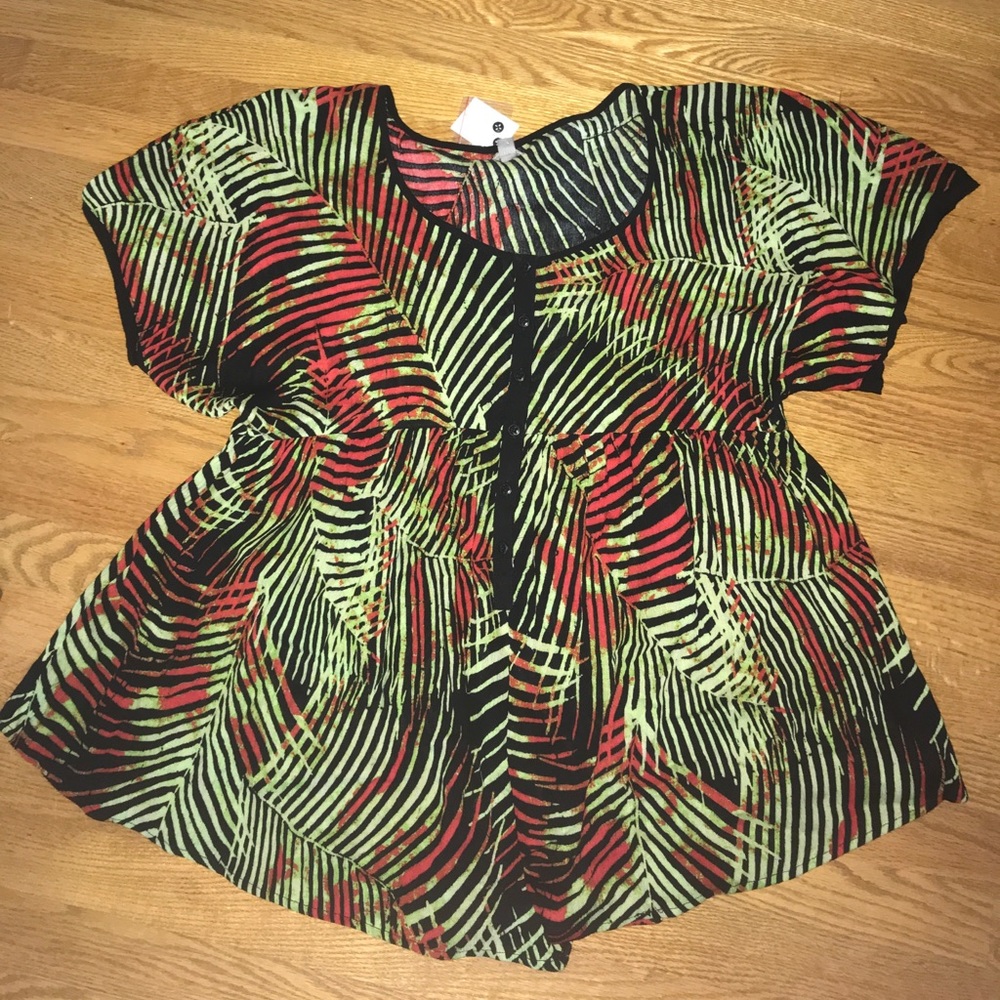 Palm Leaf Babydoll Romper