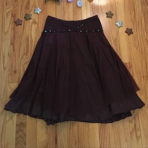 Free People maroon tulle twirly skirt size 2