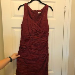 Red Calvin Klein fitted dress