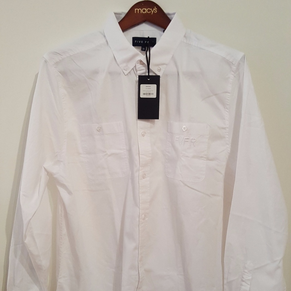 Five Four Men's Button Down Shirt Size XL White