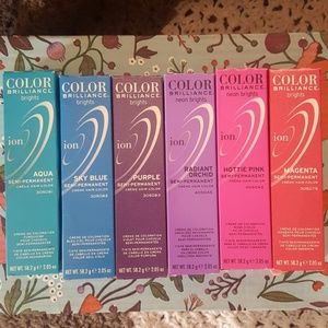 Ion hair dye bundle of 6 different colors