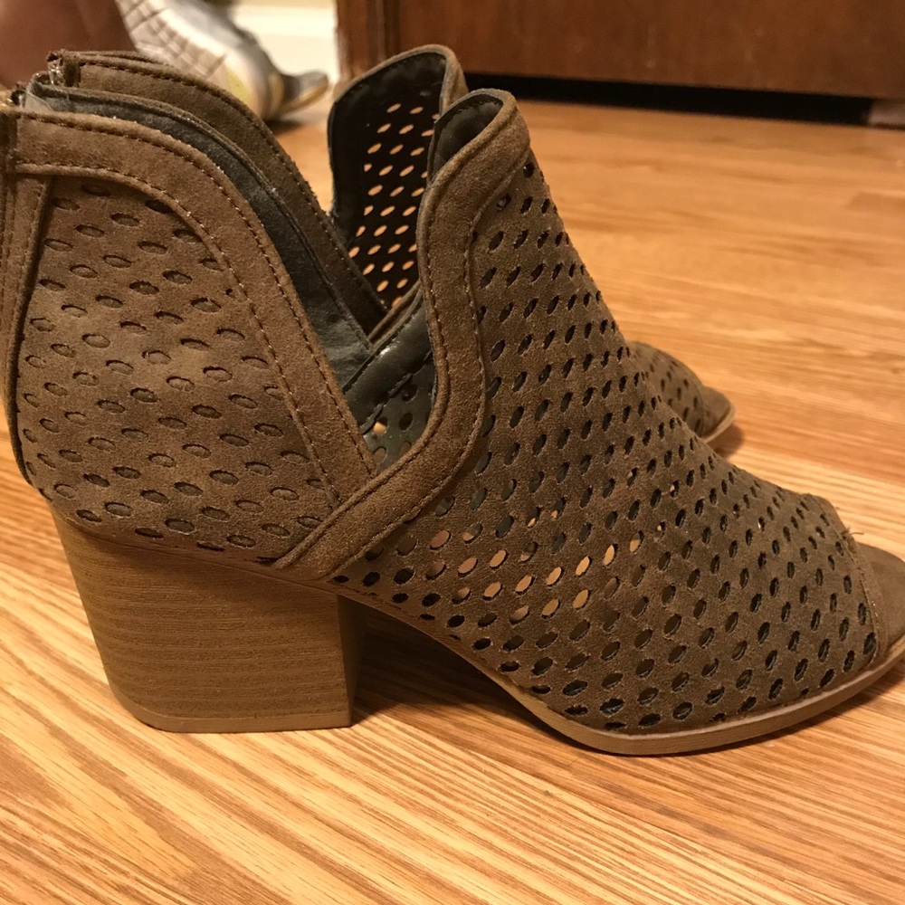 Peep toe booties