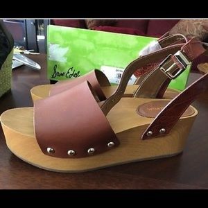 NIB Sam Edelman platform wood sandals New Boho