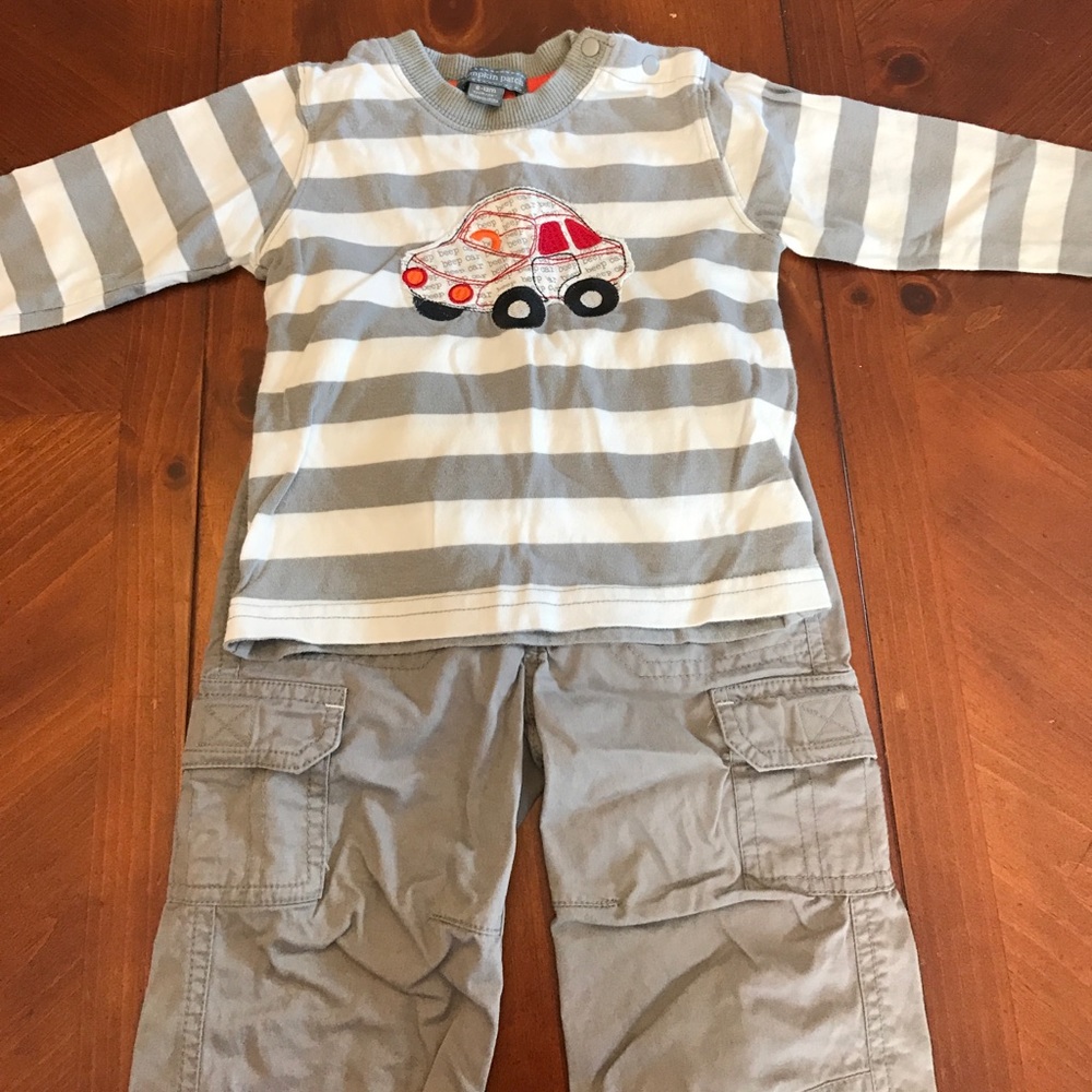 Pumpkin patch adorable grey and white 2 piece set