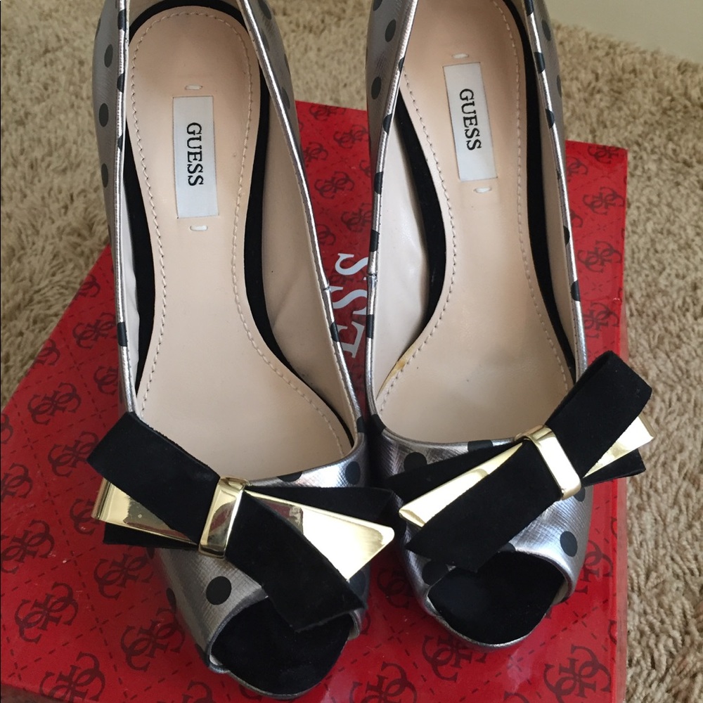 Guess Peeptoe Platform Heels