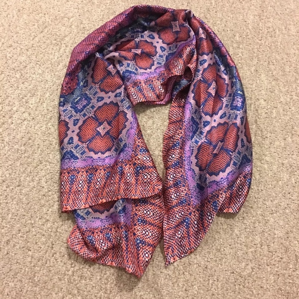 Silky Square colorfully Patterned Scarf