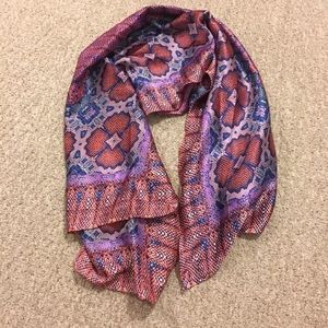Silky Square colorfully Patterned Scarf