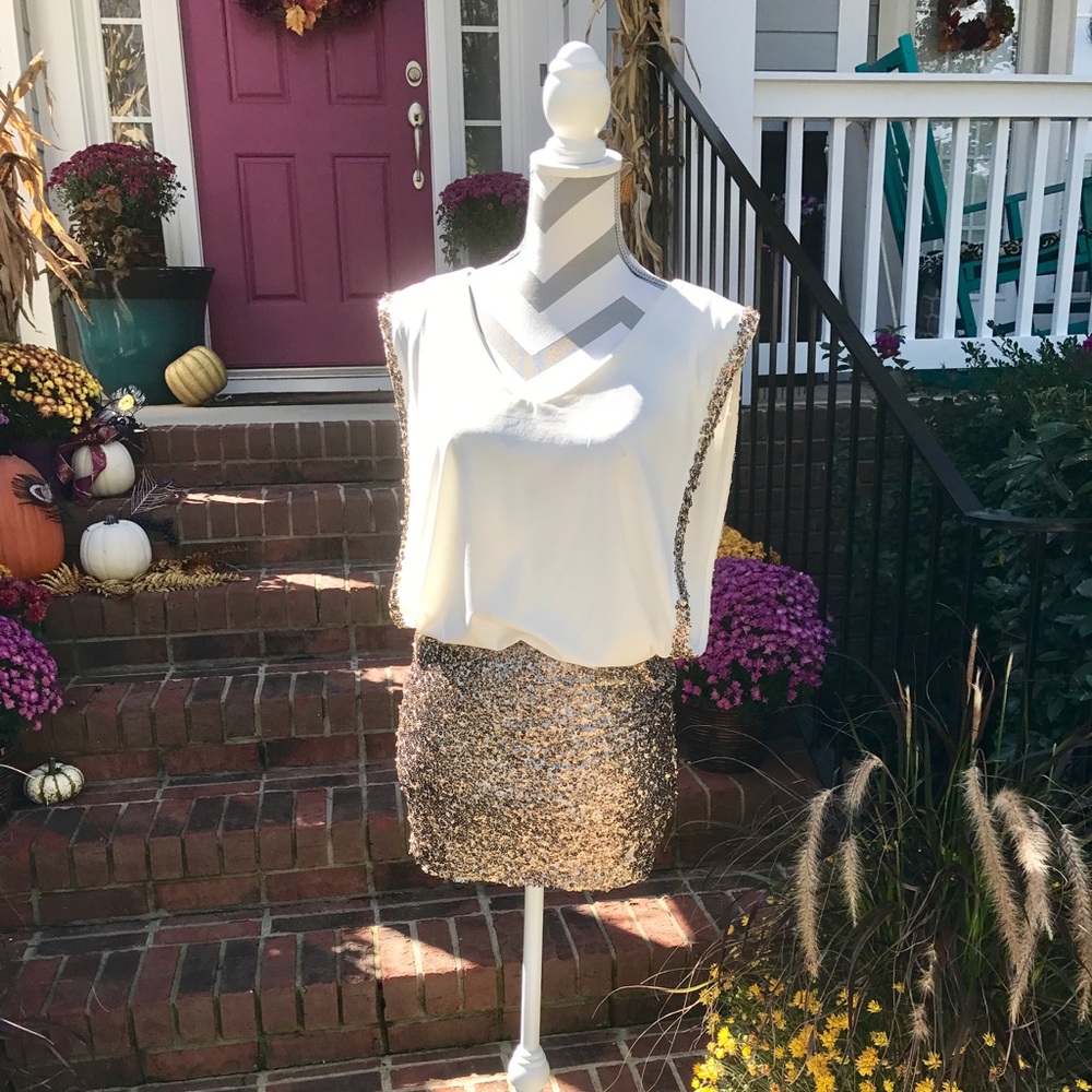 BEBE Sequins Cocktail Dress