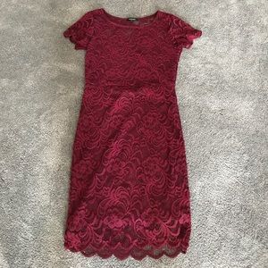 Maroon lace dress