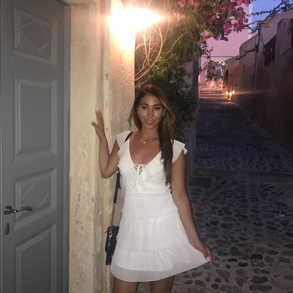 White ruffles dress
