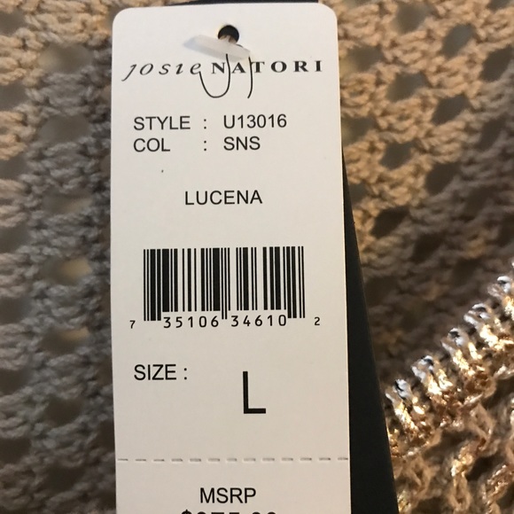 Josie Natori Crocheted Shift Dress with Slip - Picture 4 of 8