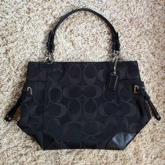 Coach Handbags - Coach Black Peyton Signature Canvas Tote Bag