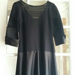 JS SATIN LONG Sleeves BLACK DRESS
