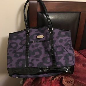 Jessica Simpson purple leopard travel tote