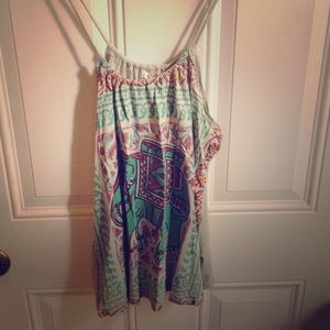 Urban outfitters teal elephant tank
