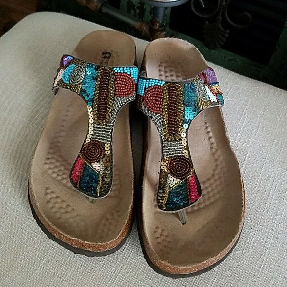 white mountain sequin sandals