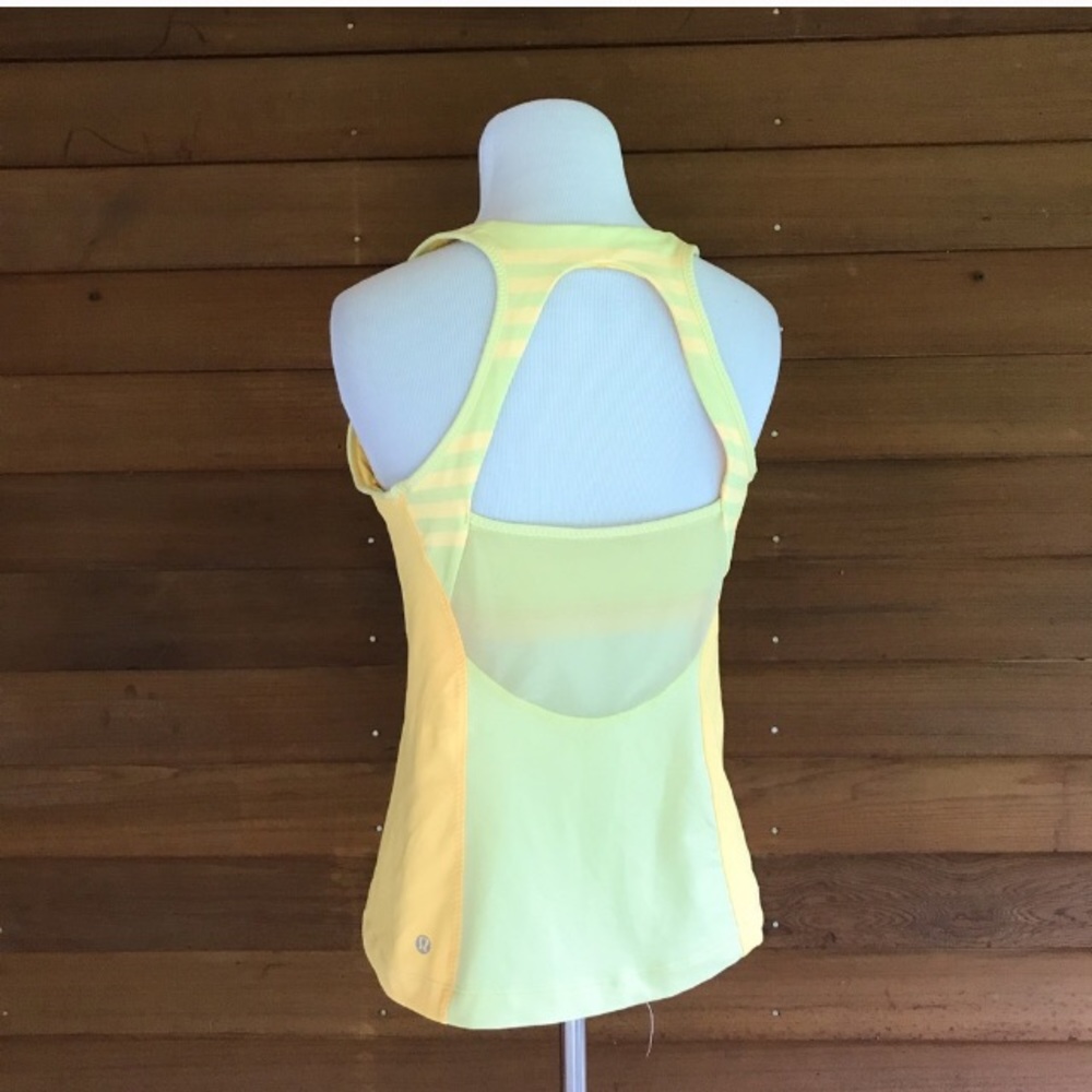 [SOLD] Lululemon Yellow Meshback Cut-out Tank Top